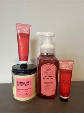 Strawberry Pound Cake Bundle - Candle, Soap, and Hand Creams